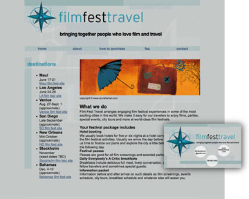 Film Fest Travel web design